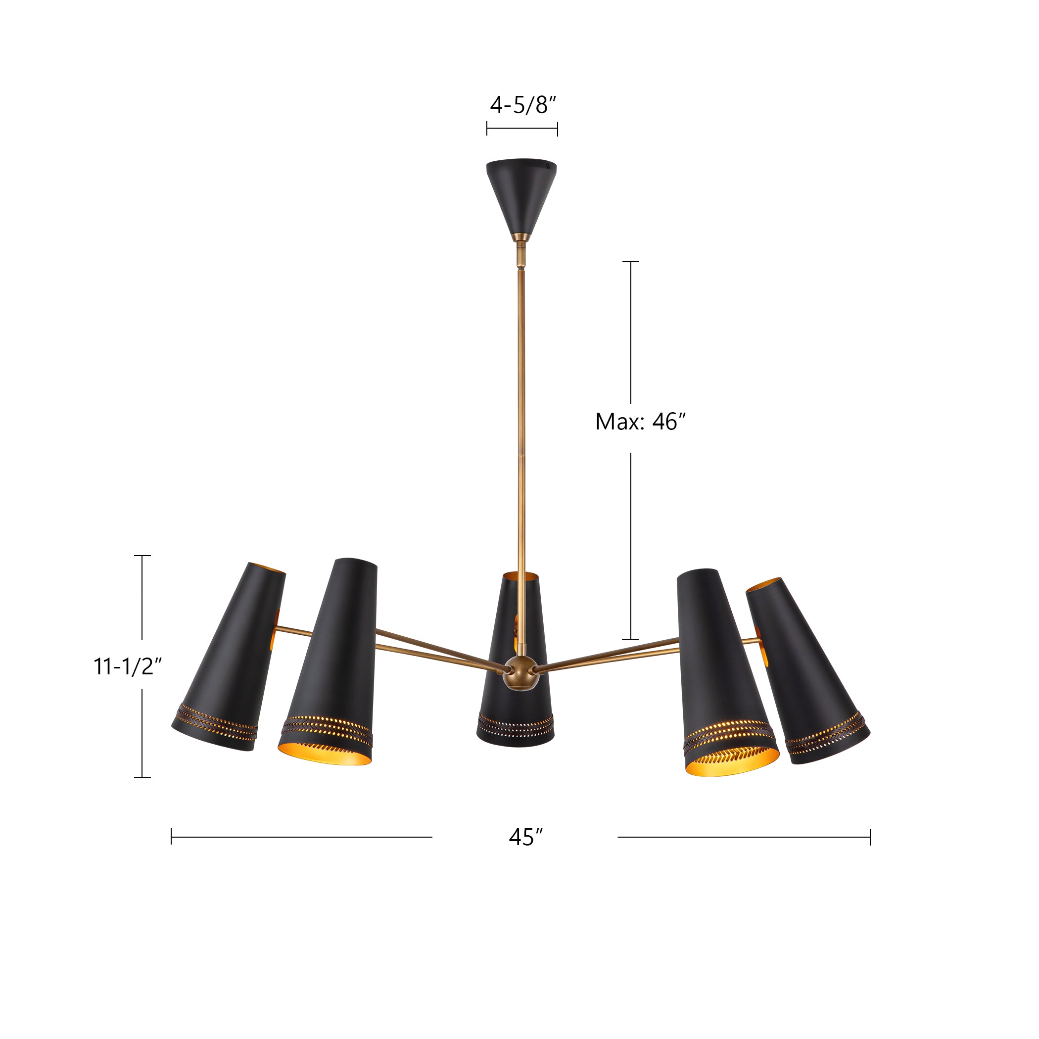 Brickell 45-in Steel Chandelier