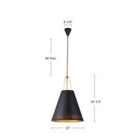Brickell 20-in Steel Pendant