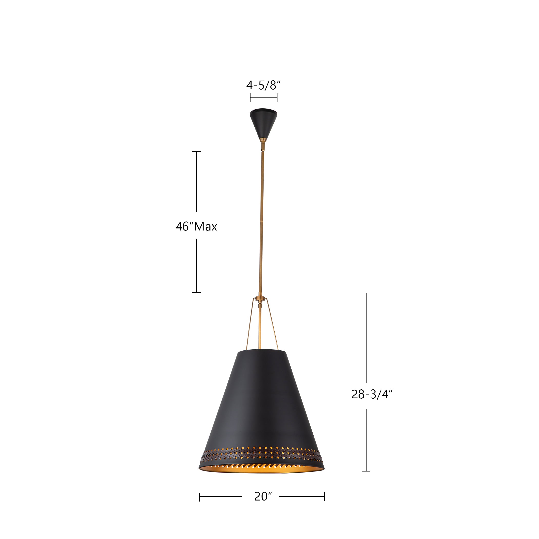 Brickell 20-in Steel Pendant