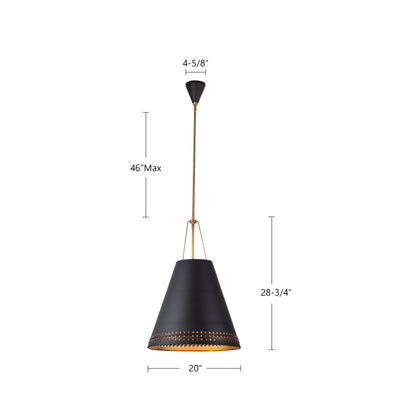 Brickell 20-in Steel Pendant