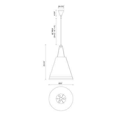Brickell 20-in Steel Pendant