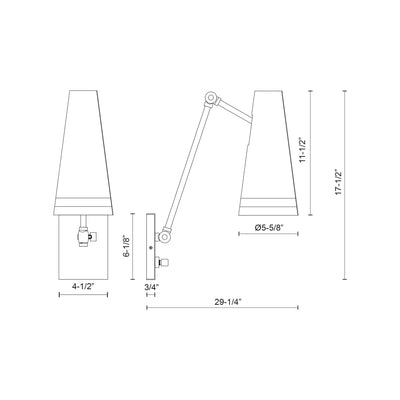 Brickell 5-in Steel Vanity Light