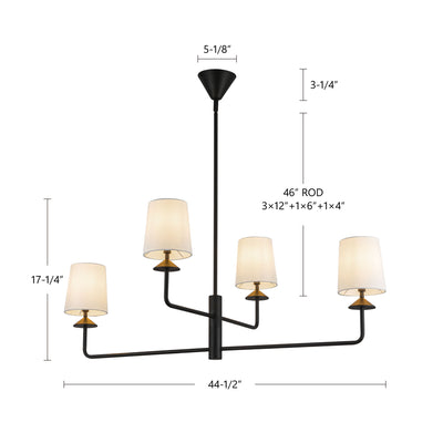 Bridgette 45-in Steel Chandelier