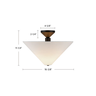 Bridgette 16-in Steel Semi-Flush Mount