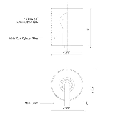 Bridgewater 5-in Steel Vanity Light