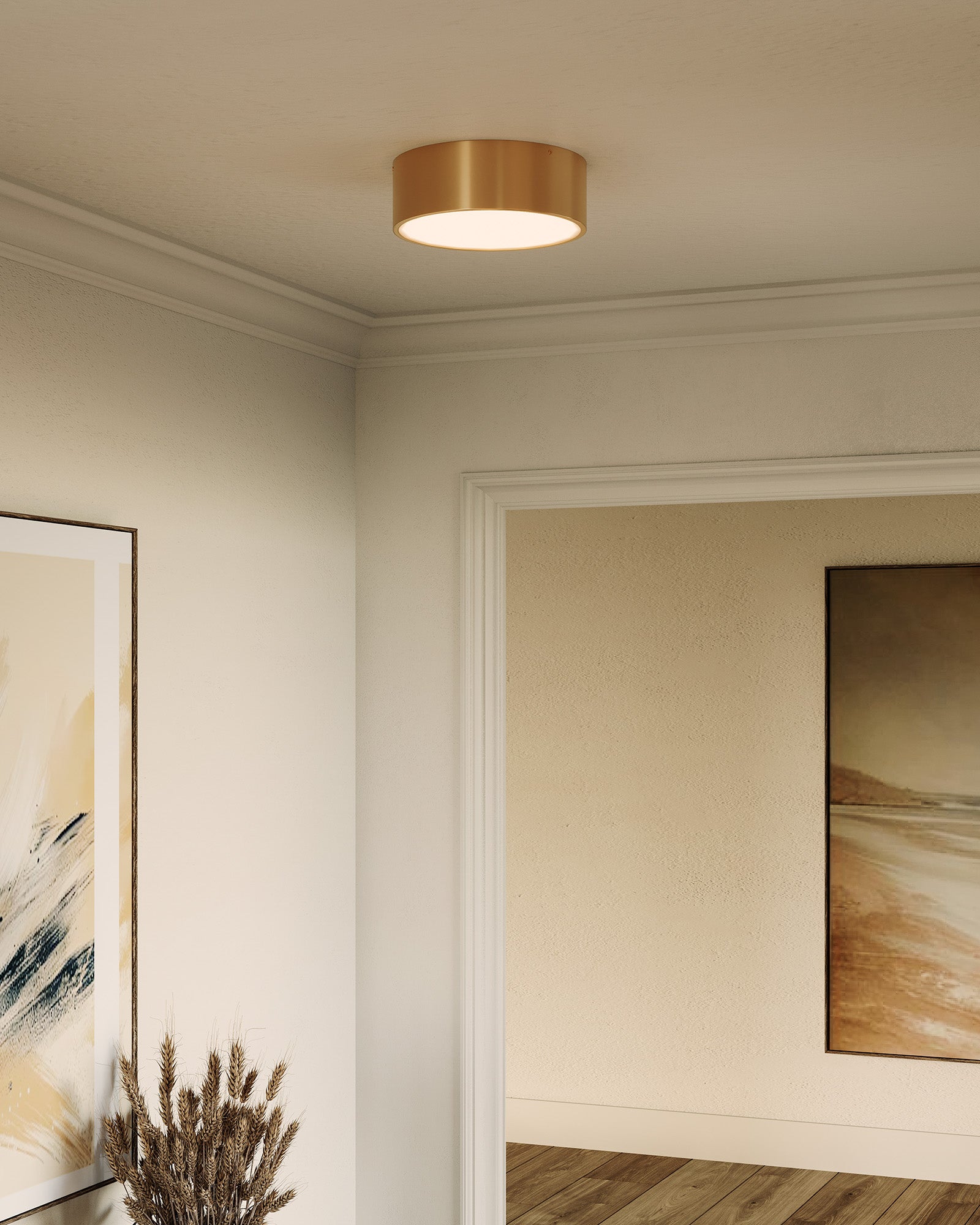 Brisbane 12-in 2 lights Steel Flush Mount
