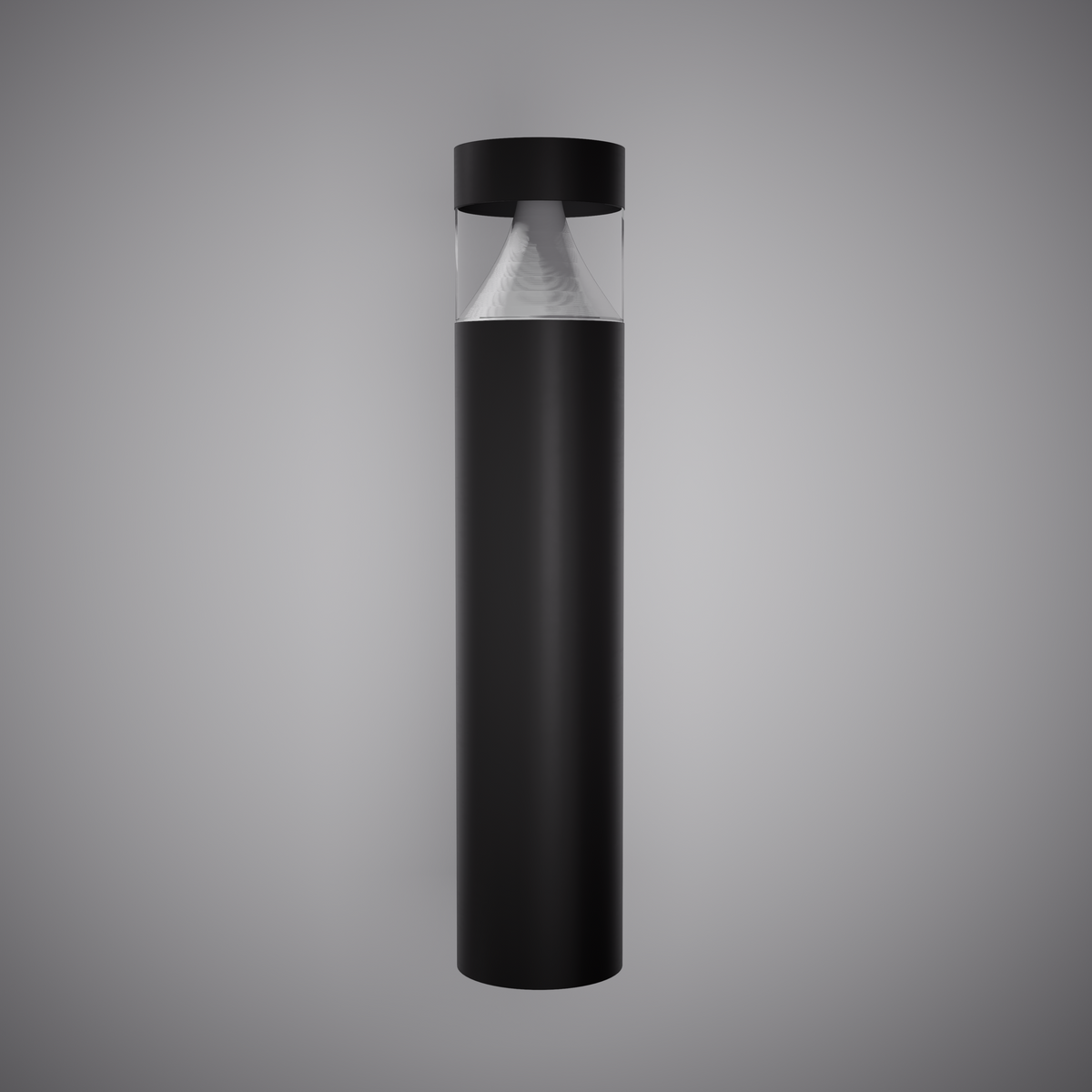 Arctic 32-inch Matte Black Dimmable LED Bollard Light with Clear Lens