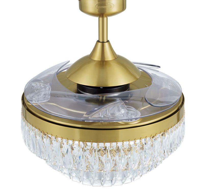48 Inch Gold Retractable Blade Ceiling Fan