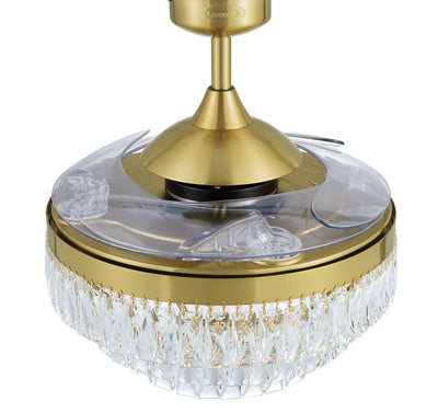 48 Inch Gold Retractable Blade Ceiling Fan