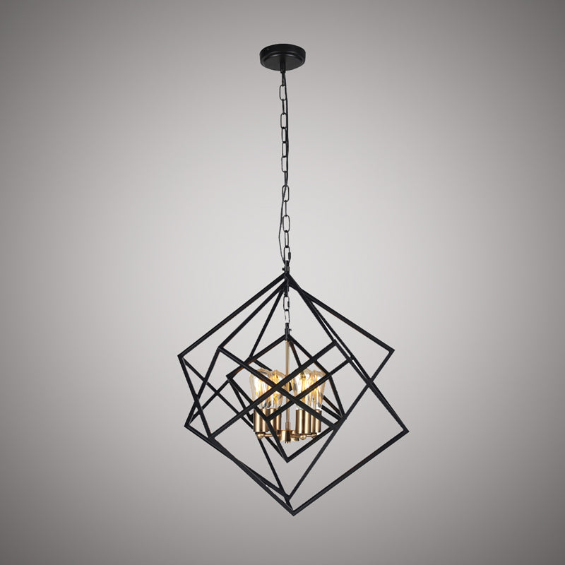 4 Lights Galaxia 24-in Chandelier Aged Brass/Matte Black  Dimmable 240W