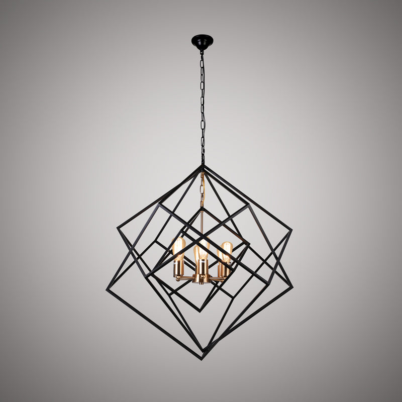 6 Lights Galaxia 32-in Chandelier Aged Brass/Matte Black  Dimmable 360W