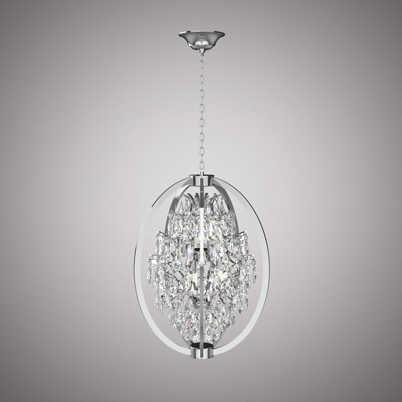 6 Lights Bella 18-in Chandelier  Polished Chrome  Dimmable 240W