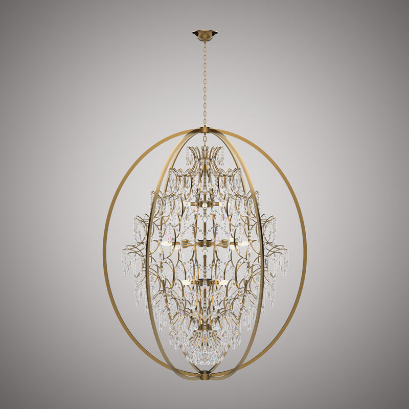 16 Lights Bella 48-in Chandelier Aged Brass  Dimmable 640W