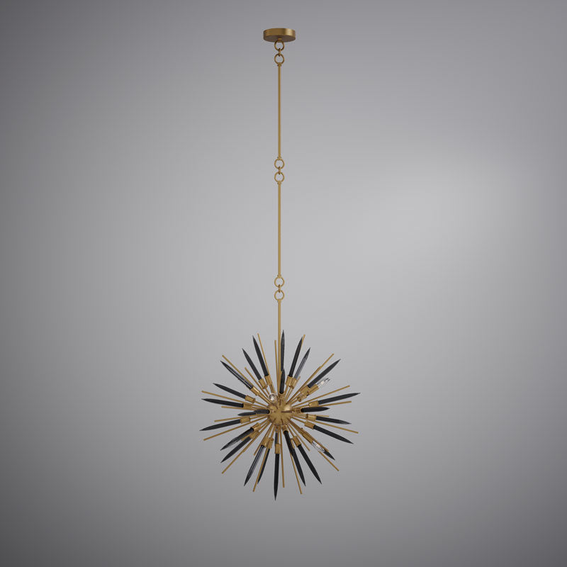 6 Lights Drake 24-in Chandelier Aged Brass/Matte Black  Dimmable 240W