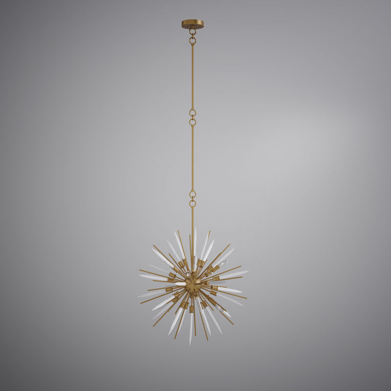 6 Lights Drake 24-in Chandelier Aged Brass with white glass  Dimmable 240W