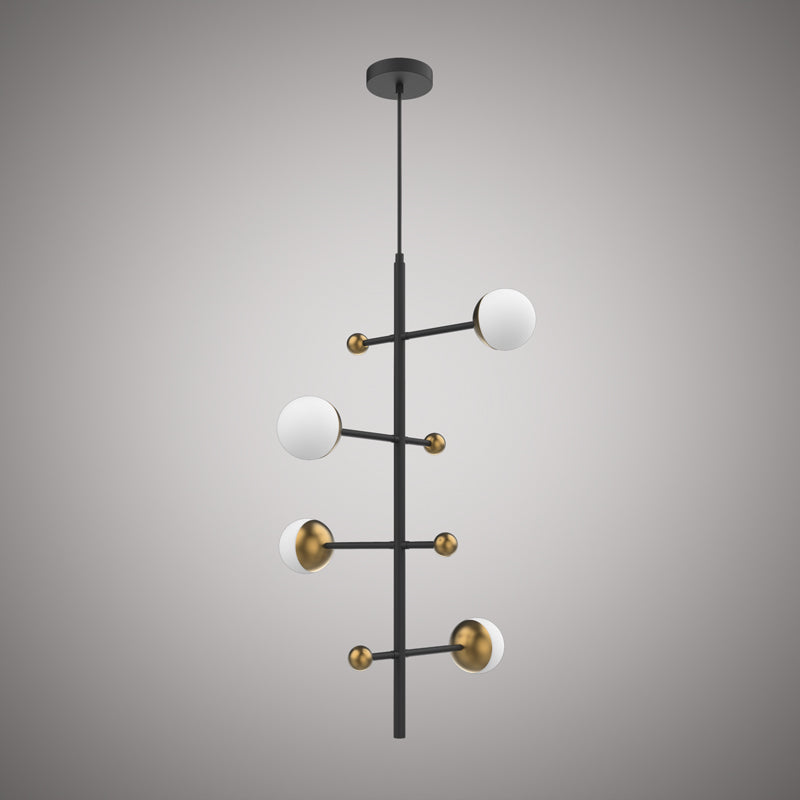 4 Lights DNA 21-in Chandelier Aged Brass/Matte Black  Dimmable 200W
