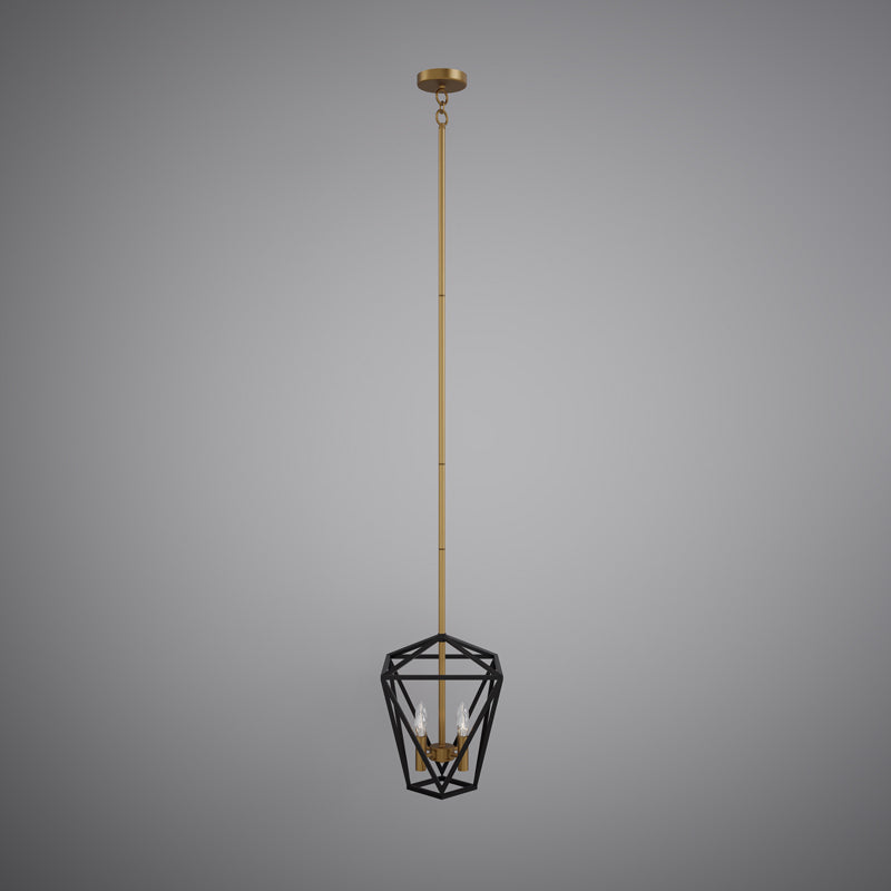 4 Lights Vita 15-in Chandelier Aged Brass/Matte Black  Dimmable 160W
