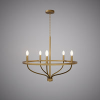 29-inch 5-light Aged Brass Dimmable Chandelier