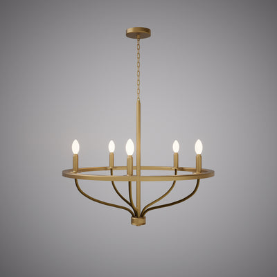 29-inch 5-light Aged Brass Dimmable Chandelier