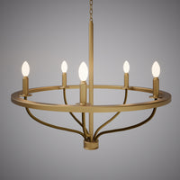 29-inch 5-light Aged Brass Dimmable Chandelier