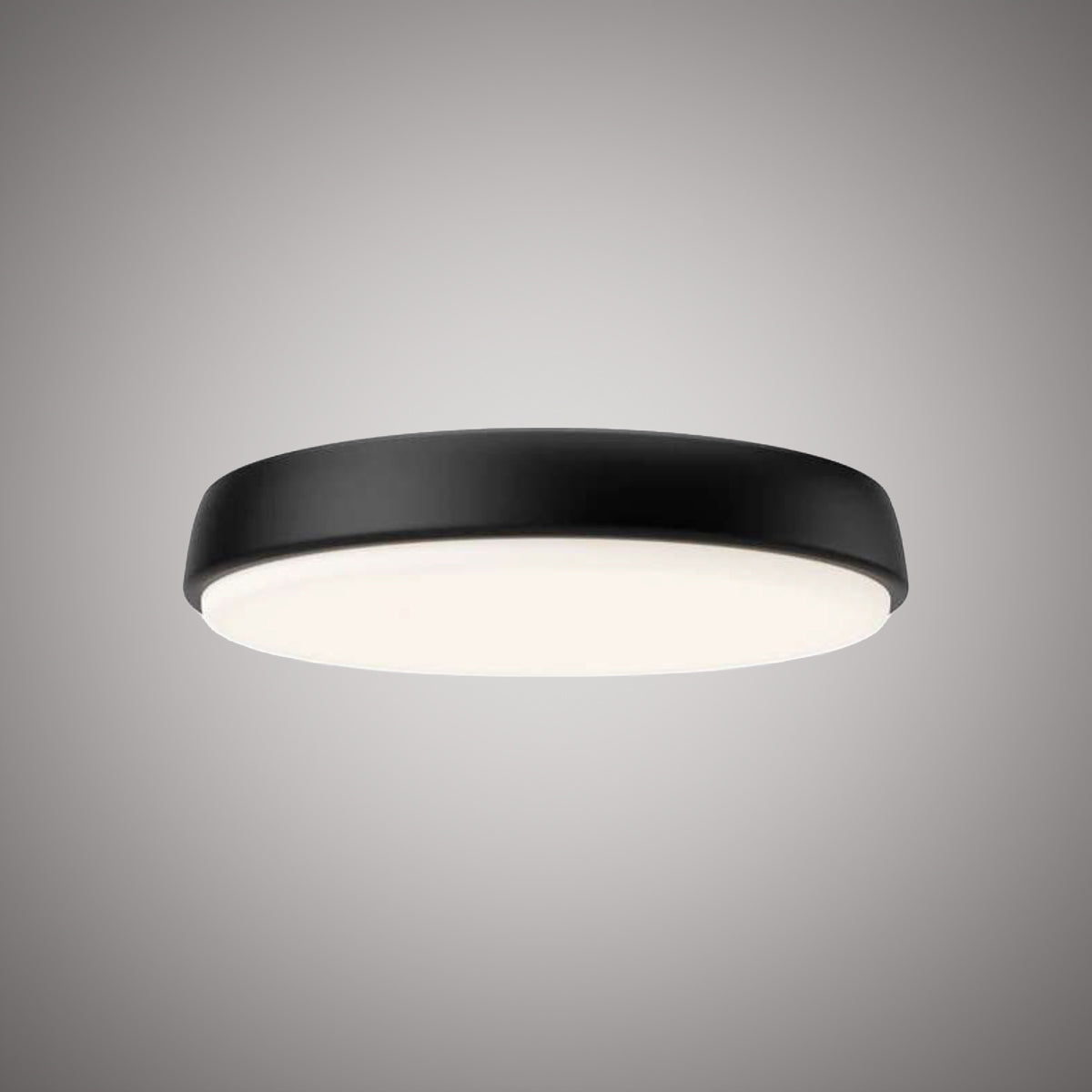 LED 15-In Flush Mount Matte Black  Dimmable 26W