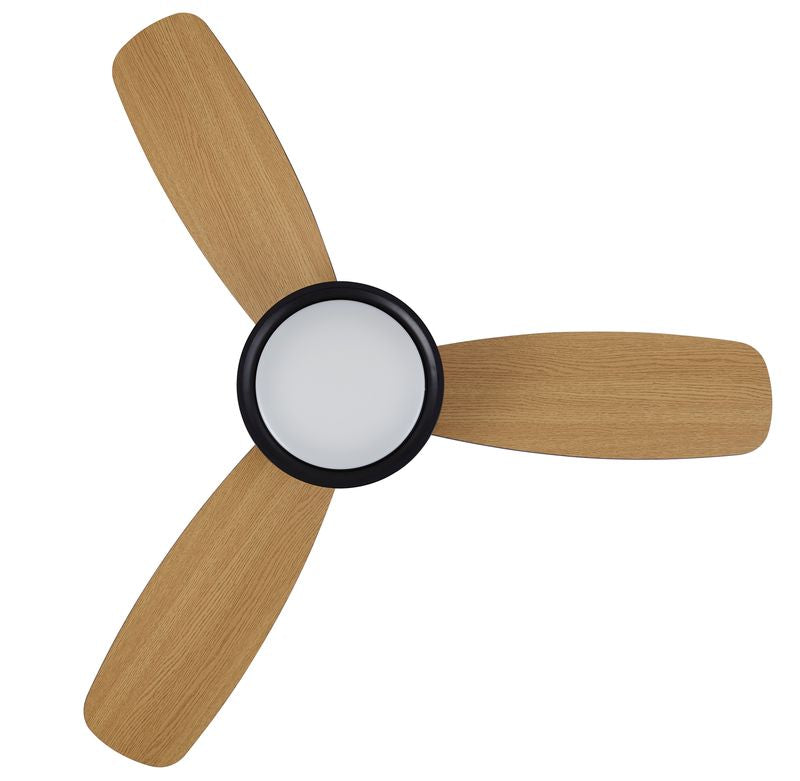 52 Inch 1 Light LED Indoor Outdoor Black Ceiling Fan with Remote