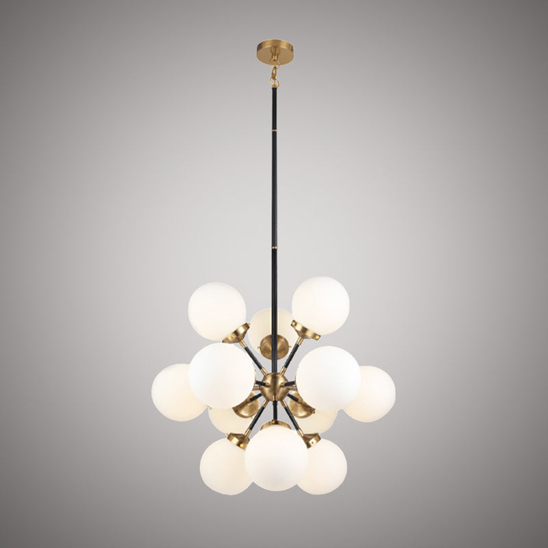 12 Lights Bianca 24-in White Opal Glass Chandelier Aged Brass Dimmable