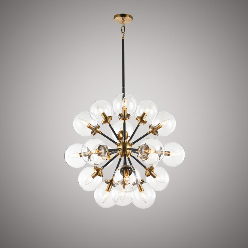 18 Lights Bianca 32-in Clear Glass Chandelier Aged Brass Dimmable