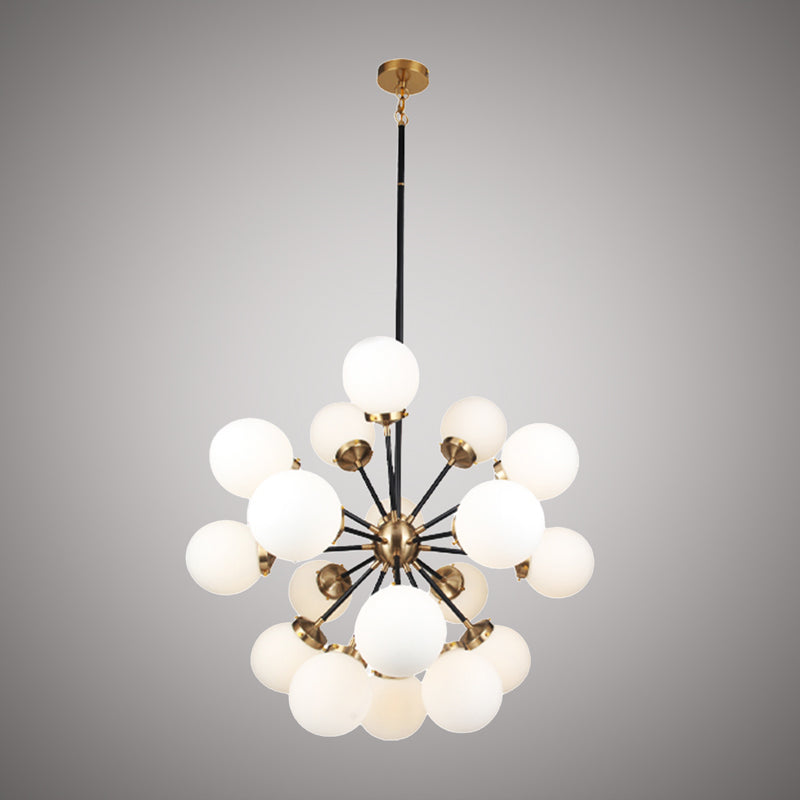 18 Lights Bianca 32-in White Opal Glass Chandelier Aged Brass Dimmable