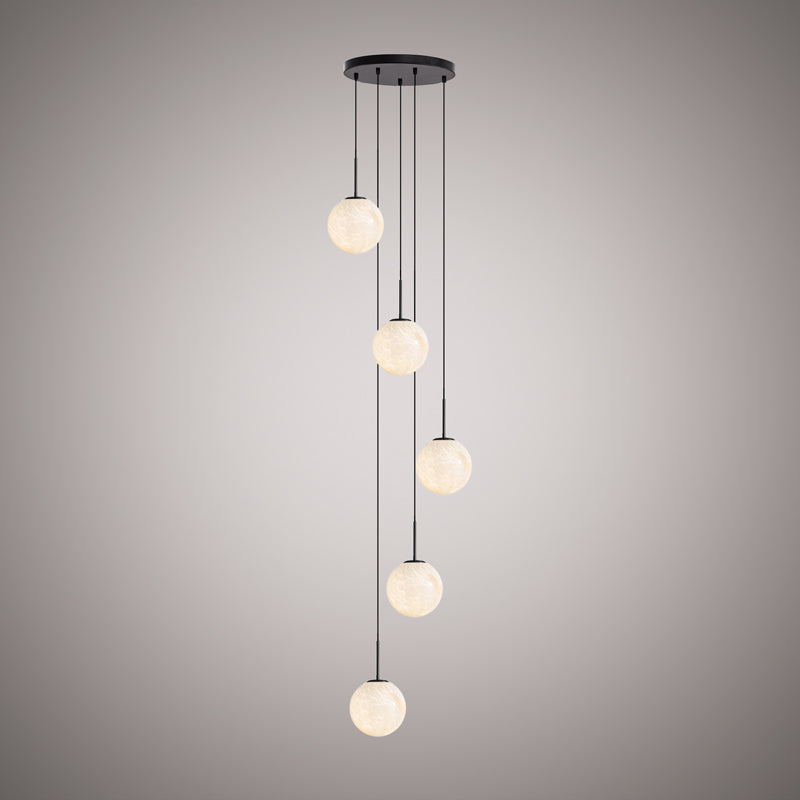 5 Lights Pearl 5-Light Chandelier Matte Black  Dimmable 300W