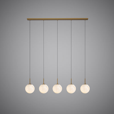 Pearl 47-inch 5-light Aged Brass Dimmable Linear Pendant Light