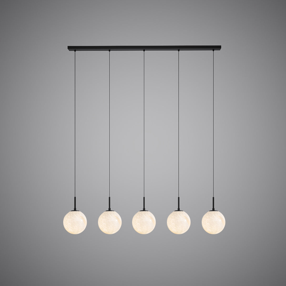 Pearl 47-inch 5-light Matte Black Dimmable Linear Pendant Light