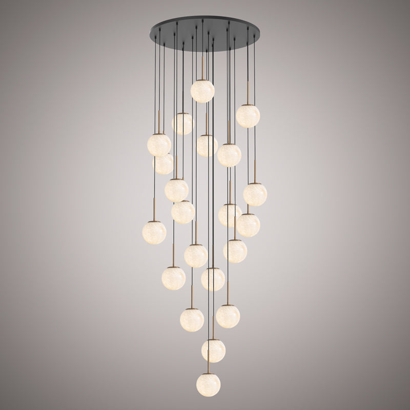 21 Lights Pearl 21-Light Chandelier Aged Brass/Matte Black  Dimmable 1260W