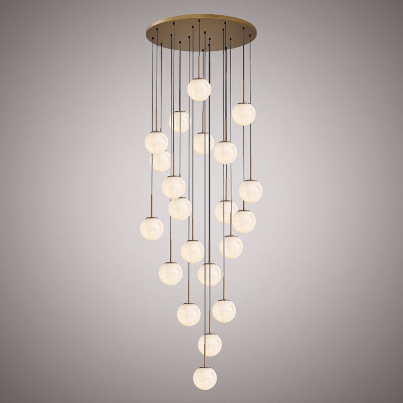 21 Lights Pearl 21-Light Chandelier Aged Brass  Dimmable 1260W