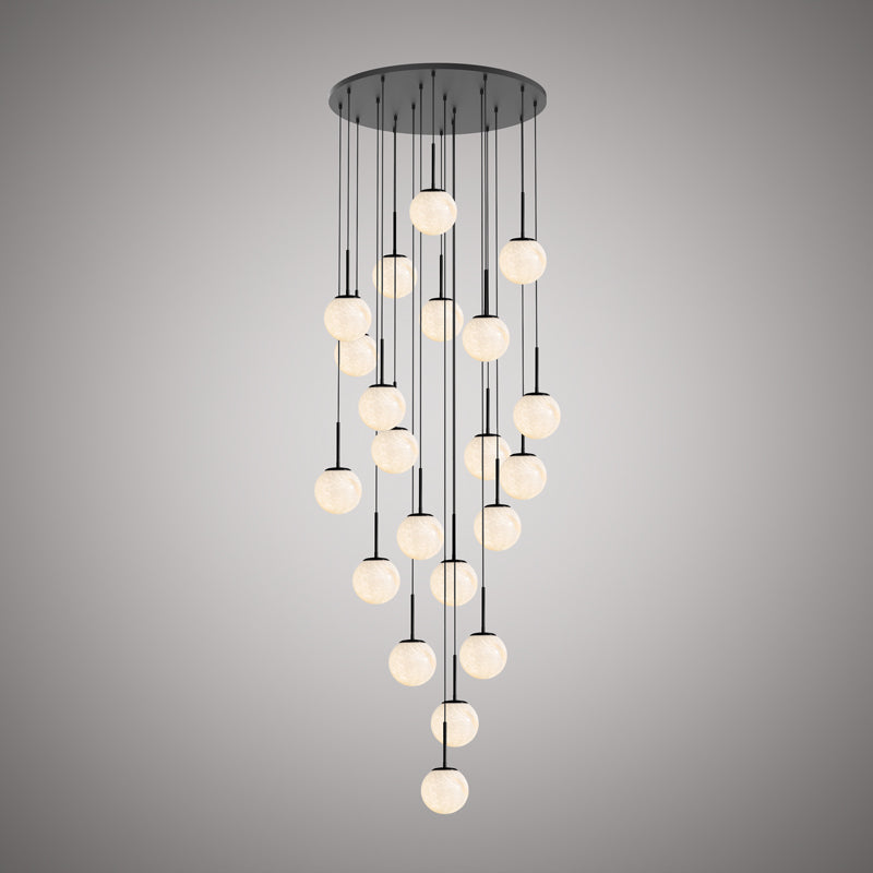 21 Lights Pearl 21-Light Chandelier Matte Black  Dimmable 1260W
