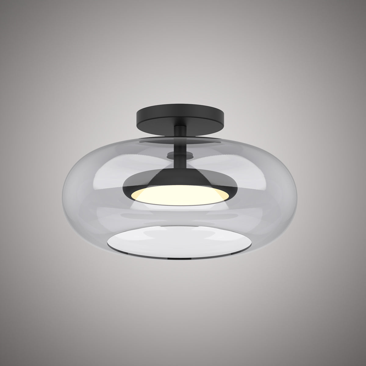 Sharla 14-in flush mount Matte Black  Dimmable 20W
