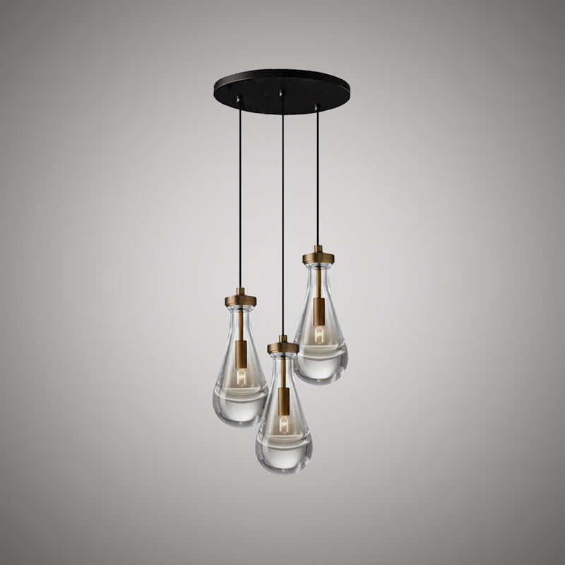 3 Lights Loft 3-light Chandelier Aged Brass/Matte Black  Dimmable 120W