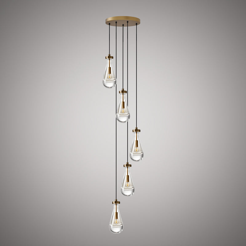 5 Lights Loft 5-Light Chandelier Aged Brass  Dimmable 200W