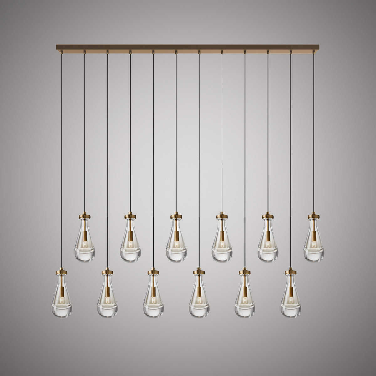 12 Lights Loft 12-Light Chandelier Aged Brass  Dimmable