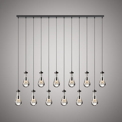 Loft 12-Light Matte Black Chandelier Dimmable 480W