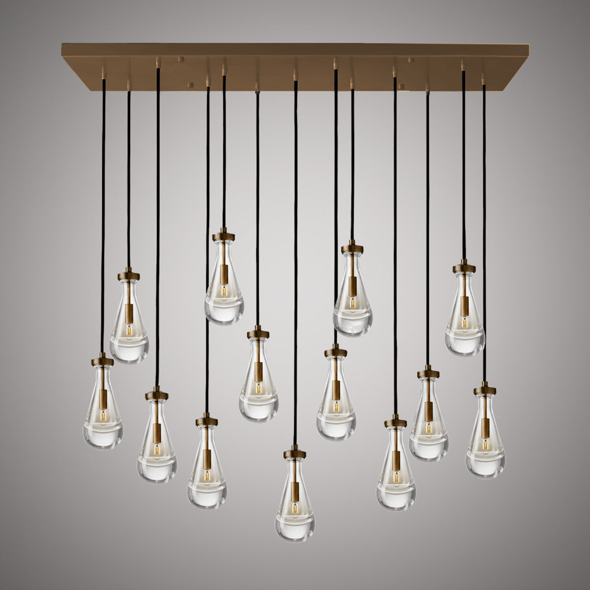 13 Lights Loft 13-Light Chandelier Aged Brass  Dimmable