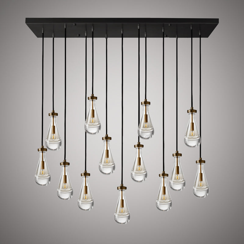 13 Lights Loft 13-light Chandelier Aged Brass/Matte Black  Dimmable 520W
