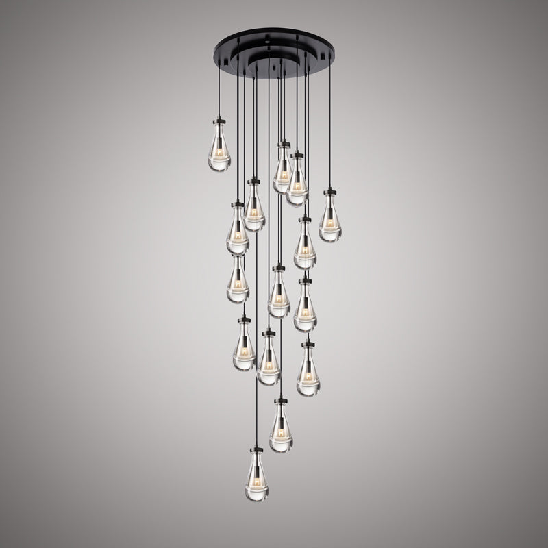 15 Lights Loft 15-light Chandelier Matte Black  Dimmable 600W