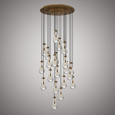 Loft 7-Light Aged Brass Chandelier Dimmable 840W