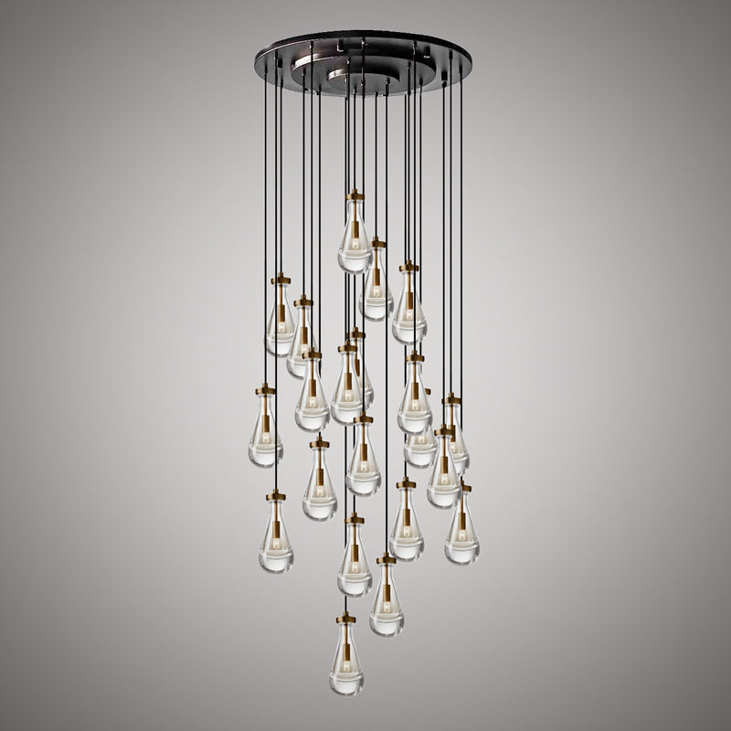21 Lights Loft 21-light Chandelier Aged Brass/Matte Black  Dimmable 840W