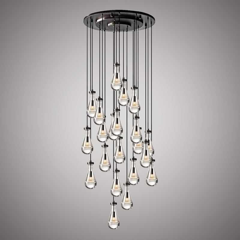 21 Lights Loft 21-light Chandelier Matte Black  Dimmable 840W