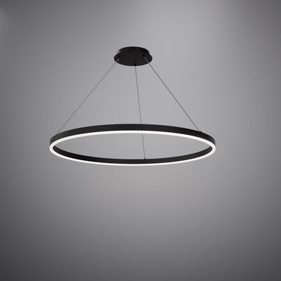 Ring 24-in Matte Black Chandelier Dimmable 38W