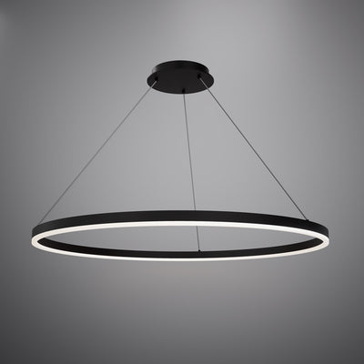 Ring 32-in Matte Black Chandelier Dimmable 48W