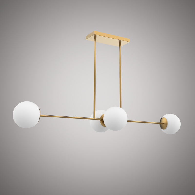 4 Lights Bloom 48-in Linear Aged Brass  Dimmable 160W