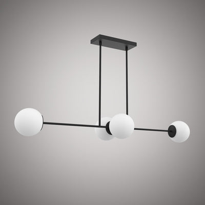 Bloom 4-Light 48-in Matte Black Chandelier Dimmable 160W